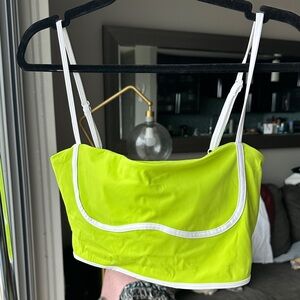 Acute Neon Green Crop Top with White Trim